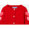 Baby Girl Cardigan with Hearts, Red/Multicolour - Cardigans - 3