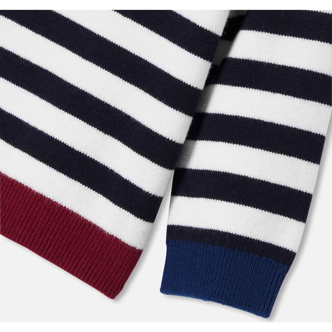 Baby Boy Sweater, Navy/White - Sweaters - 3