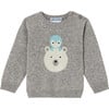 Baby Boy Cashmere Sweater, Light Heather Grey - Sweaters - 1 - thumbnail