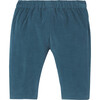 Baby Boy Velour Trousers, Petrol Blue - Pants - 2