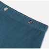 Baby Boy Velour Trousers, Petrol Blue - Pants - 3