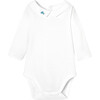 Baby Boy Bodysuit with Collar, White - Onesies - 1 - thumbnail