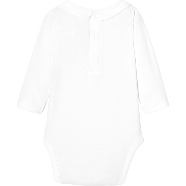 Baby Boy Bodysuit with Collar, White - Onesies - 2