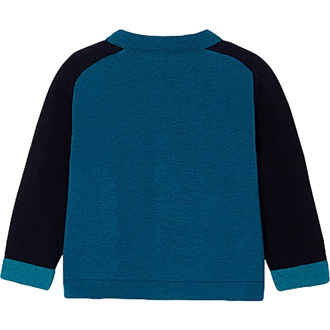 Baby Boy Colorblock Cardigan, Navy - Cardigans - 2