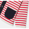 Baby Boy Cardigan with Sailor Collar, White/Red - Cardigans - 3