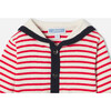 Baby Boy Cardigan with Sailor Collar, White/Red - Cardigans - 4