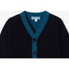 Baby Boy Colorblock Cardigan, Navy - Cardigans - 4