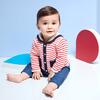 Baby Boy Cardigan with Sailor Collar, White/Red - Cardigans - 5