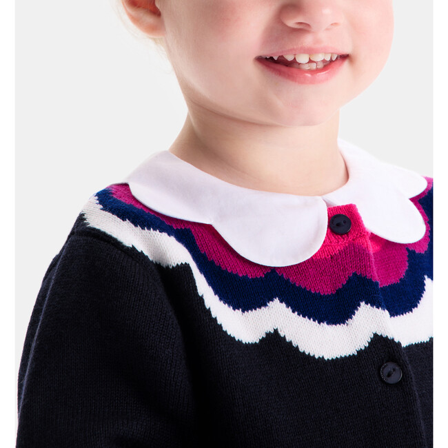 Baby Girl Cardigan, Navy/Multicolour - Cardigans - 9