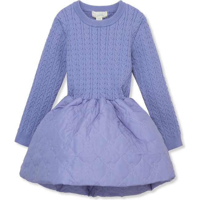 Quilted Sweater Dress, Blue