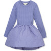 Quilted Sweater Dress, Blue - Dresses - 1 - thumbnail