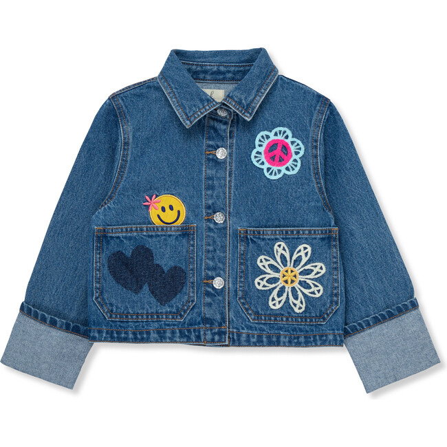 Embroidered Denim Jacket, Indigo