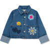 Embroidered Denim Jacket, Indigo - Jackets - 1 - thumbnail