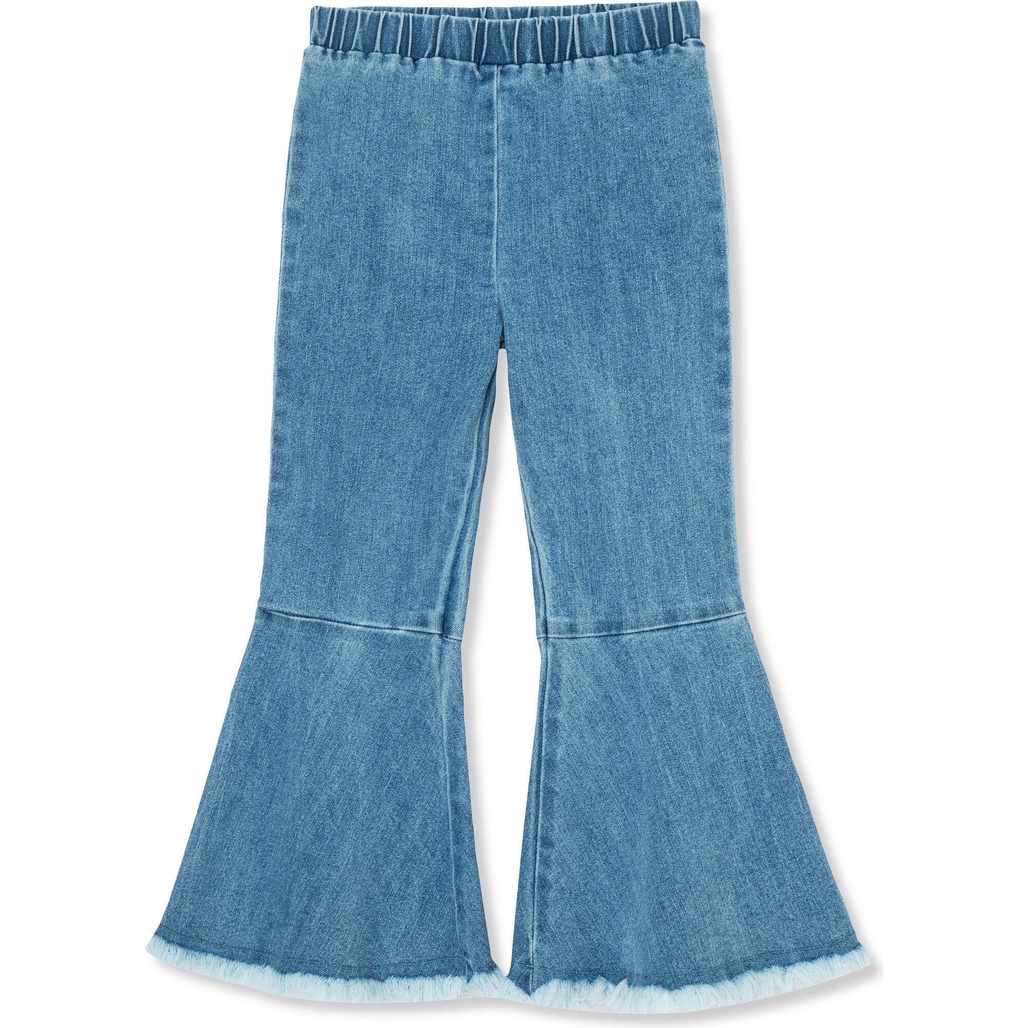 Denim Flare Pants, Indigo - Pants - 1