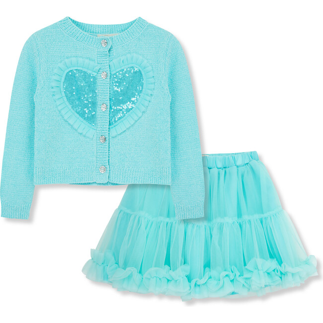 Chenille Sweater & Tutu Set, Aqua - Mixed Apparel Set - 1