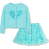 Chenille Sweater & Tutu Set, Aqua - Mixed Apparel Set - 1 - thumbnail