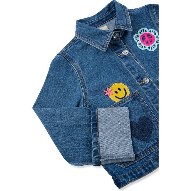 Embroidered Denim Jacket, Indigo - Jackets - 3