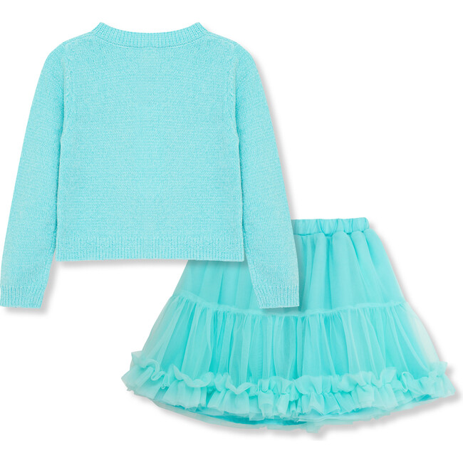 Chenille Sweater & Tutu Set, Aqua - Mixed Apparel Set - 2