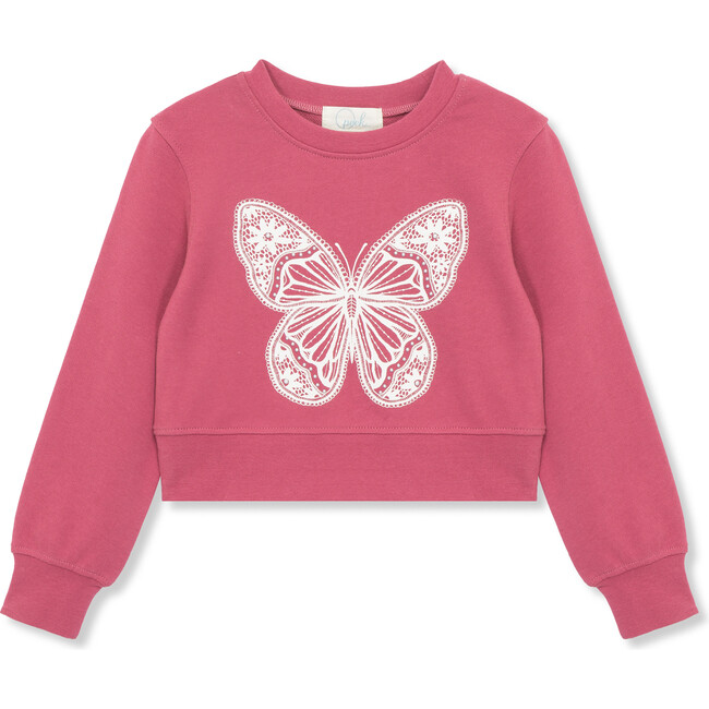 Butterfly Sweatshirt, Rose