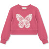 Butterfly Sweatshirt, Rose - Sweatshirts - 1 - thumbnail