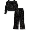 Velour Sequin Pant Set, Black - Mixed Apparel Set - 1 - thumbnail