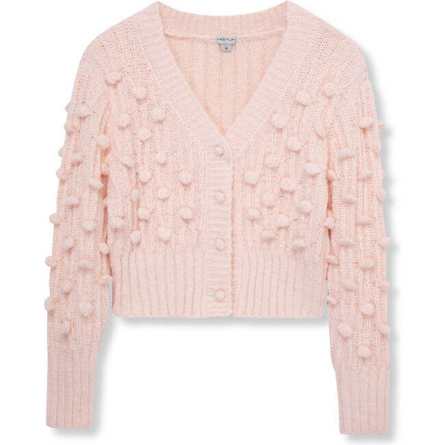 Pompom Sweater Cardigan, Pink