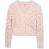 Pompom Sweater Cardigan, Pink - Sweaters - 1 - thumbnail