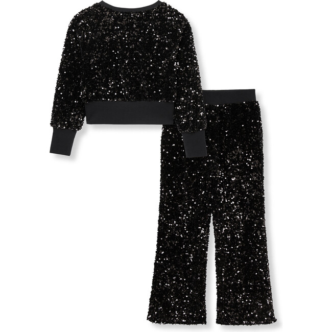 Velour Sequin Pant Set, Black - Mixed Apparel Set - 3