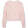 Pompom Sweater Cardigan, Pink - Sweaters - 2