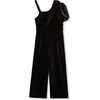 Velour Wrap Jumpsuit, Black - Jumpsuits - 1 - thumbnail