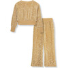 Velour Sequin Pant Set, Tan - Mixed Apparel Set - 3