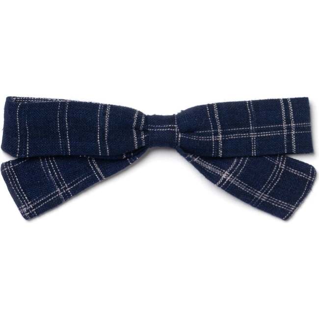 Small Spring-Style Alligator Clip Bow, Midnight Blue Space Dye