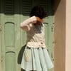 Lacy Knit Scalloped V-Neck Long Cuffed Sleeve Tie Waist Cardigan, Almond - Sweaters - 3