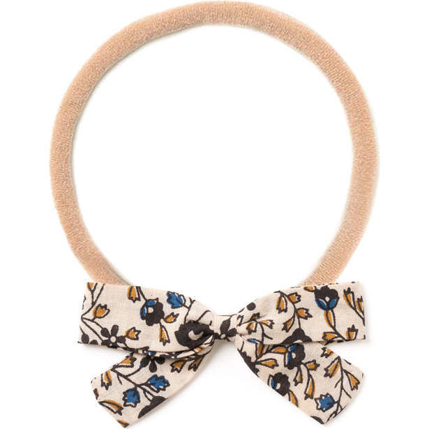 Fabric Bow Headband, Blue Vine Print