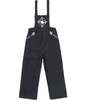 Embroidered Sleeveless Straight Leg Long Overalls, Navy Yarn Dye - Rompers - 1 - thumbnail