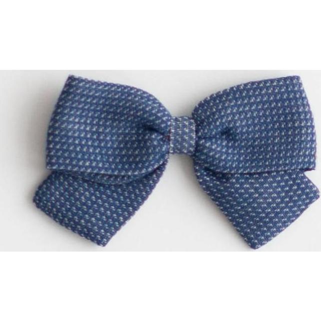 Big Spring-Style Alligator Clip Bow, Navy Chex