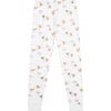 Squirrel Print Henley Kids Pajamas, White - Pajamas - 4