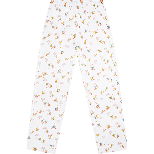 Squirrel Print Henley Women's Pajamas, White - Pajamas - 4