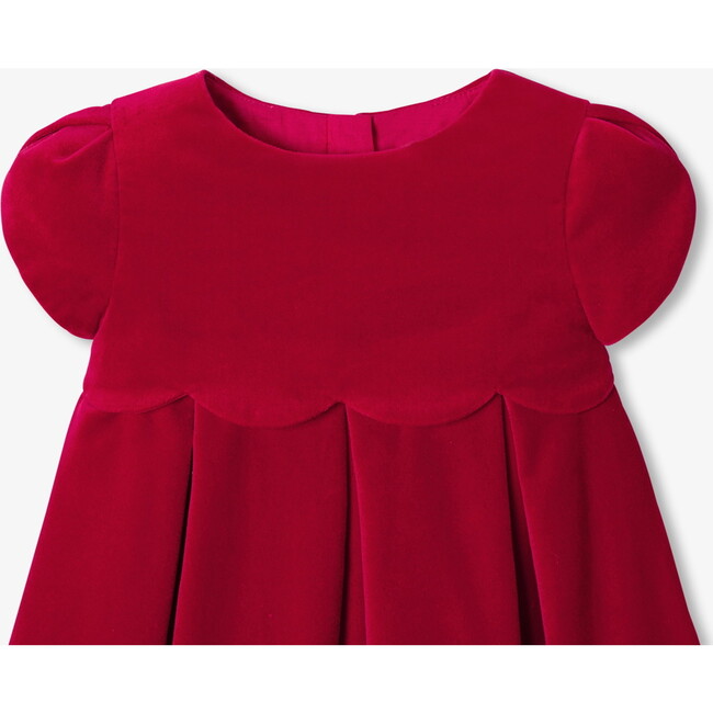 Velvet Baby Dress, Red - Dresses - 3