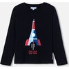 Boy Long Sleeve T-Shirt, Navy - T-Shirts - 1 - thumbnail