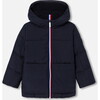 Boy Padded Jacket, Navy - Jackets - 1 - thumbnail