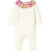 Baby Girl Jumpsuit in Garter Stitch, Soft White - Rompers - 1 - thumbnail