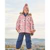 Flowers Print Detachable Hood 2-Piece Snowsuit, Pink & Off-White - Snowsuits - 4