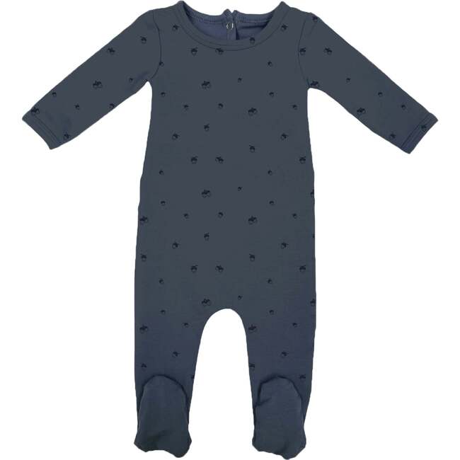 Acorn Print Long Sleeve Footie, Navy