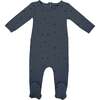 Acorn Print Long Sleeve Footie, Navy - Footie Pajamas - 1 - thumbnail