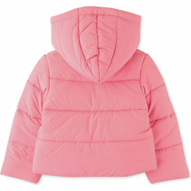 Girls Hooded Puffer Jacket, Pink - Jackets - 2