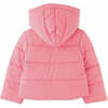 Girls Hooded Puffer Jacket, Pink - Jackets - 2