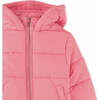 Girls Hooded Puffer Jacket, Pink - Jackets - 3