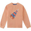 Boys Big Pennant Flock Print Tee, Orange - T-Shirts - 1 - thumbnail