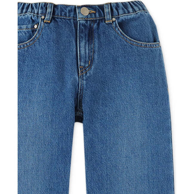 Boys Relaxed Straight Denim Pants, Blue - Pants - 3